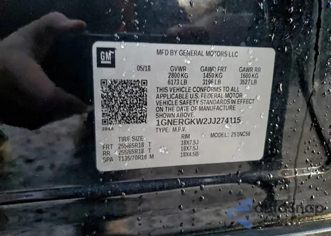 2018 Chevrolet Traverse Lt from USA, damaged, VIN 1GNERGKW2JJ274115